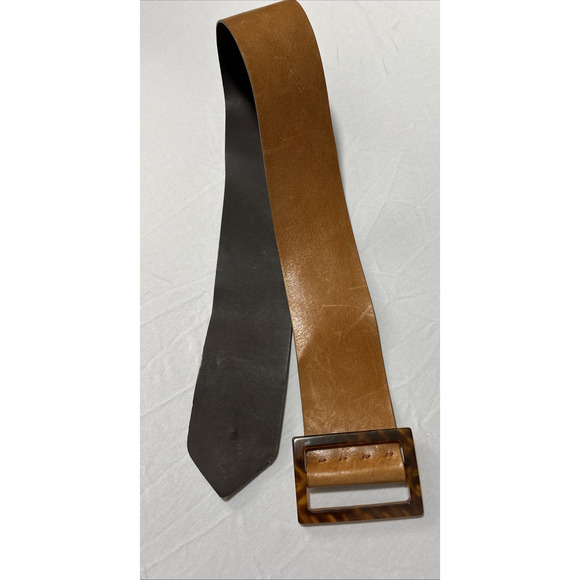 Nordstrom Vintage Women's S Smooth Wide Brown Genuine Leather Belt BOHO Western - Picture 6 of 6